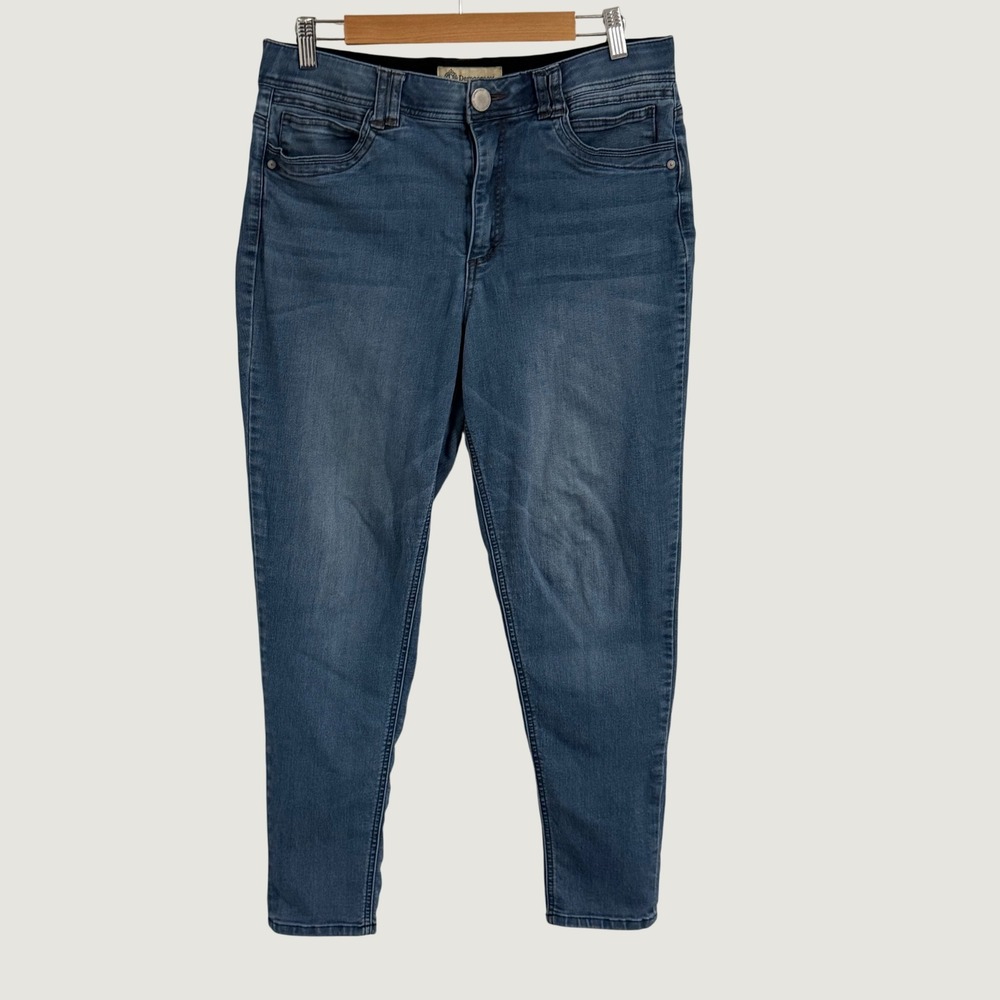 Democracy Jeans Women 12 Blue Ab Solution Skinny Ankle Stretch Casual Minimalist